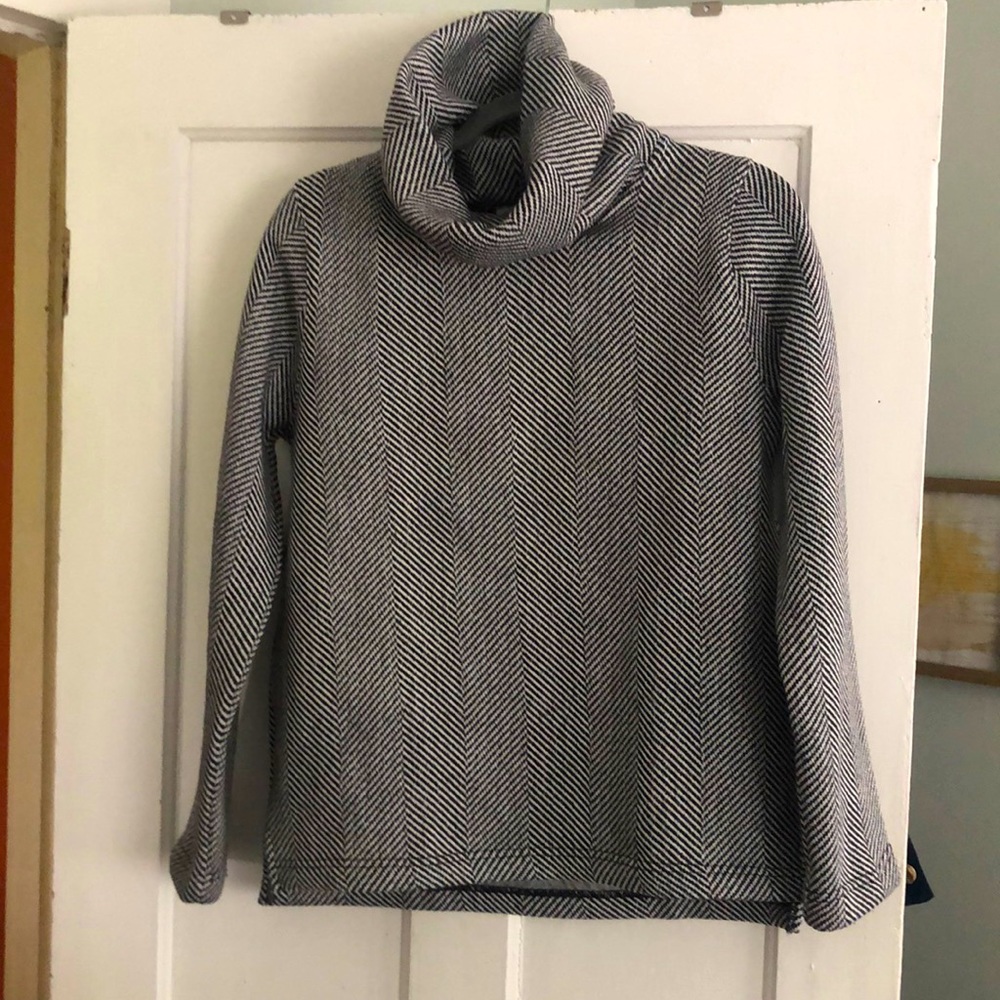 J Crew herringbone cowl neck sweatshirt, M